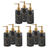 Kuber Industries Liquid Soap Dispenser | Handwash Soap Dispenser | Soap Dispenser for Wash Basin | Shampoo Dispenser Bottle | Bathroom Dispenser Bottle | 9 Piece | Pack of 3 | 350 ml | Black
